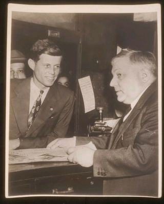 Vtg Photo Of John F.  Kennedy Filling Papers For Congress 1946 As Pictured