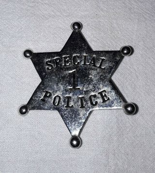 Special Police Badge Six Point Ball Tipped Obsolete