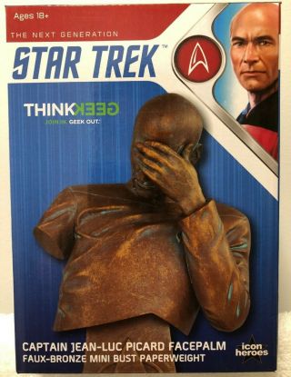 Star Trek Tng Captain Picard Facepalm Bust Bronze Ed.  Thinkgeek Limited 4772
