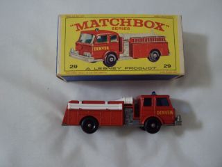 Vintage Matchbox Lesney No 29 Fire Pumper Truck.  England.  Nm