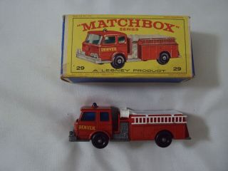 VINTAGE Matchbox Lesney No 29 Fire Pumper Truck.  England.  NM 2