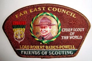 Far East Council Oa Achpateuny 498 803 Baden - Powell Bronze Mylar Fos $500 Jsp