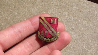 Ww2 Us Army Military 42nd Field Artillery Di Dui Crest Pin Insignia Ns Meyer