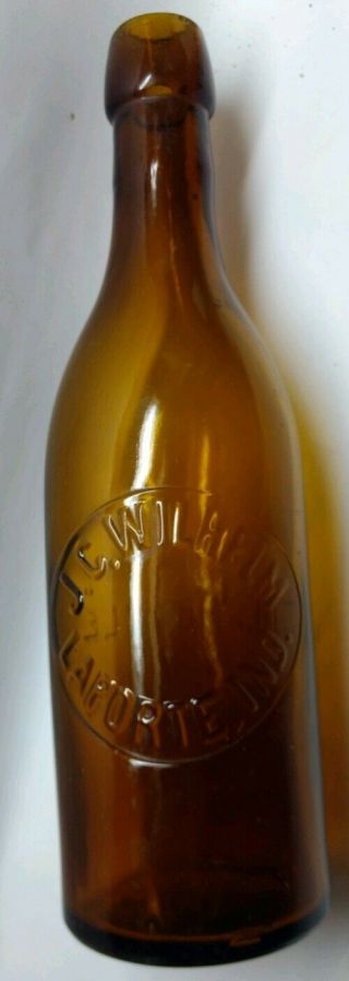 Blob Top La Porte Indiana Wilhelm Beer Bottle C& Co Laporte
