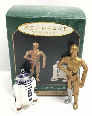 Hallmark C - 3po & R2 - D2 Miniature Star Wars Keepsake Ornaments 1997