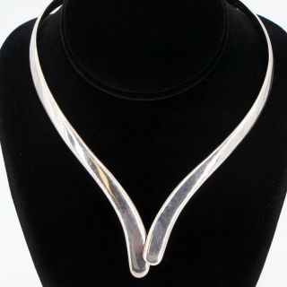 Vtg Sterling Silver - Mexico Taxco Modern 14.  5 " Collar Choker Necklace - 85.  5g