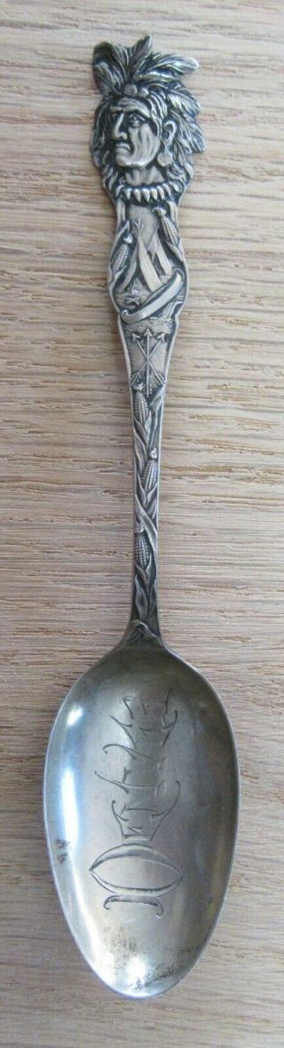 Sterling Silver Spoon Native American Indian Chief Denver