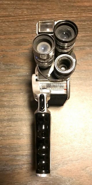Vintage Bolex Paillard D8L Movie Camera With 3 Lenses And Case 2