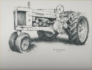 John Deere 50 Tractor 11x14 Matted Limited Edition Print 