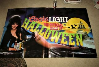 1991 Elvira Mistriss Of The Dark Coors Light Halloween Large Vinyl Wall Poster