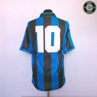 Bergkamp 10 Inter Milan Vintage Umbro Home Football Shirt 1994/95 (l) Arsenal