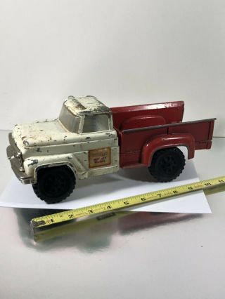 Vintage Hubley Mighty Metal Truck Red White Metal Truck Made In Usa -