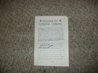 Periodicals For Collecting Conjurors Nov 1978 Todd Karr