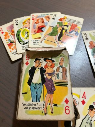 1954 Risque Cartoon Pin - Up Playing Cards Fun Pack Frederic Distributors