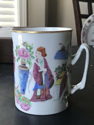 Fine Chinese Families Rose Porcelain Figures Mug