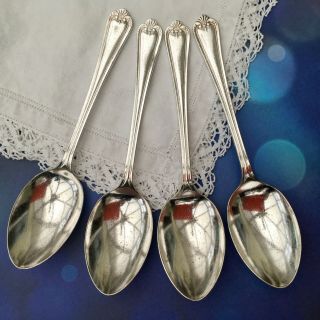 Jesmond 4x Dessert Spoons Epns A1 Silver Plate Vintage Cutlery Sheffield