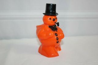 Vintage Rosbro Rosen Hard Plastic Halloween Snowman Candy Container