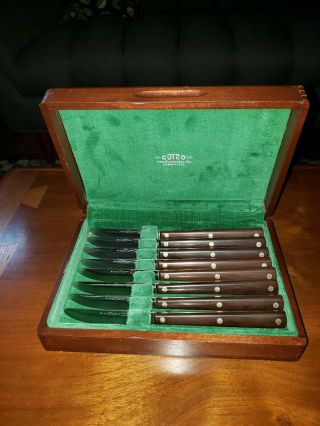 Vintage Cutco Brand Set Of 8 Steak Knives 47 Process Pat 2147078 W/wood Case