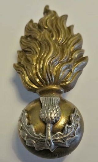 Military Great Britain Royal Scots Fusiliers Officers Uniform Collar Badge Ww2