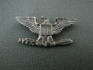 Ww2 Us Army Colonel Sterling Pin Back Insignia