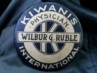 Vintage 1924 Kiwanis International Convention W.  G.  Ruble 3 1/2 In Pin Badge