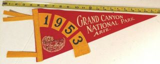 Vintage Grand Canyon National Park Arizona 1953 Felt Pennant 17 " Long {cm61}