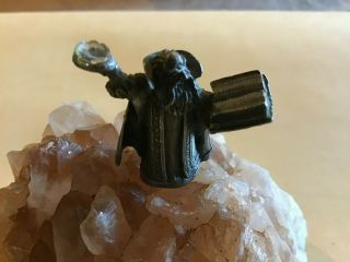 1983 Miniature Pewter Wizard Sorcerer With Book Of Spells