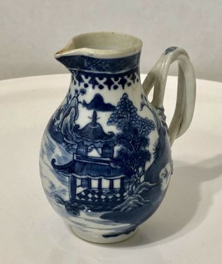 18th Century Chinese Export Canton Blue & White Creamer/ Pitcher