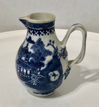 18th Century Chinese Export Canton Blue & White Creamer/ Pitcher 2