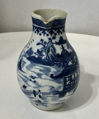 18th Century Chinese Export Canton Blue & White Creamer/ Pitcher 3