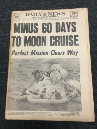 Apollo 7 - Space Program - 1968 York Daily News Newspaper