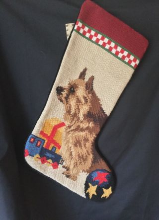 Norwich Terrier Needlepoint Stocking - Not A Kit
