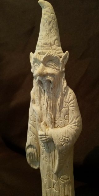 Ceramic or Porcelain Wizard And Dragon Figurines or Statue,  Signed,  Dated 3