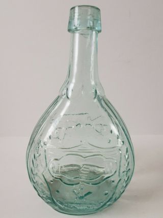 1860s A.  R.  Samuels Giv - 42 Masonic Bottle Calabash Flask Open Pontil Union Eagle