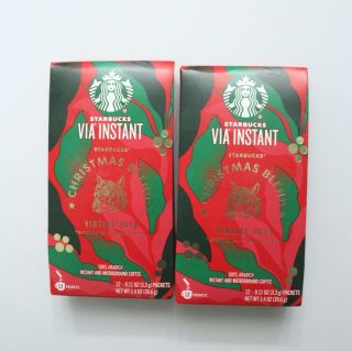 2 Pack Starbucks Via Instant Christmas Blend Vintage 19 Rare Aged Sumatra Coffee