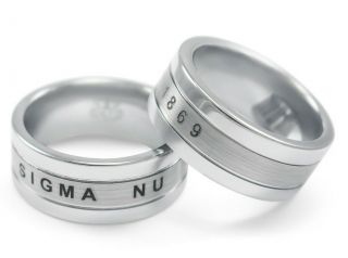 Sigma Nu Fraternity Tungsten Ring W/brush Finish Center / Fraternity Rings /