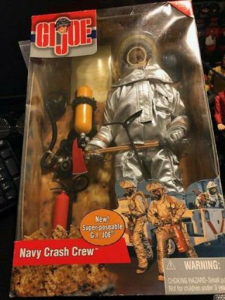 Gi Joe By Hasbro 2001 Navy Crash Crew W/ - Posable G.  I.  Joe African - Am