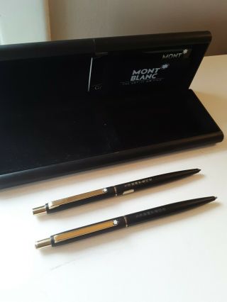Vintage Montblanc Slimline Matte Black Ballpoint Pen And 0.  5 Mechanical Pencil