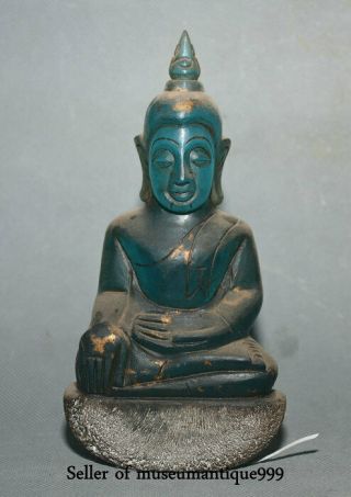 6.  4 " Ancient Tibetan Crystal Gilt Seat Shakyamuni Shakyamuni Buddha Statue Aaa05