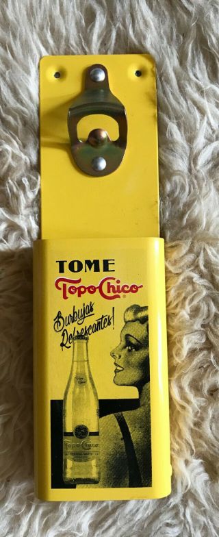 Topo Chico Mineral Water Retro Wall Mount Bottle Opener Kitchen Bar 12” Metal