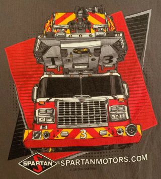Spartan Motors Fire Truck Apparatus Fdny T - Shirt Sz 2xl Lafd Cfd Bfd