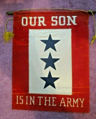 Ww2 Us Army Military Sons In The Service Window Flag - 3 Star/ 3 Sons