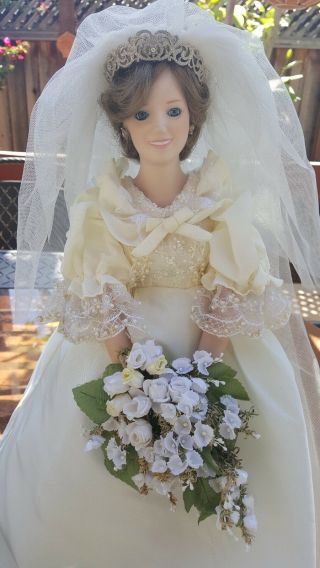 Princess Diana Porcelain Bride Doll By The Danbury