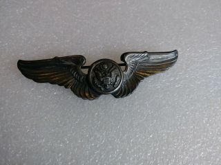 Vintage Wwii Sterling Silver Us Air Force Pilot Wings Military Pin 925