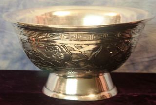 Antique Silver Plated Punch Bowl 10 " Diameter