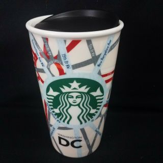 Starbucks 2015 Ceramic Tumbler Travel Mug With Washington Dc Street Map