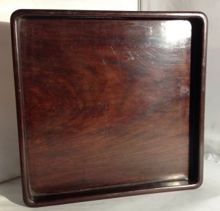 18/19th C Antique Chinese Carved Wood Square Tray