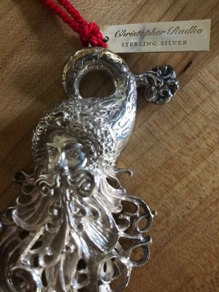Christopher Radko Sterling Silver Christmas Ornament Winter Spirit Santa Claus 2