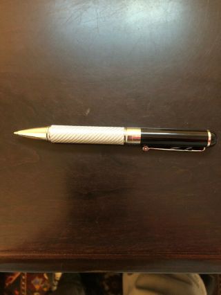 Montblanc Meisterstuck Pix Black & Silver Ball Point Pen With Design. ,  No Box