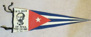 Jose Marti Cuban Revolutionary Felt Flag 